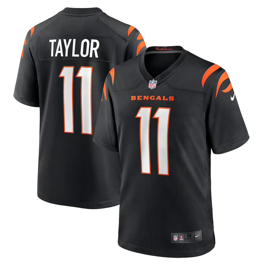 Men Cincinnati Bengals 11 Trent Taylor Nike Black Game NFL Jersey